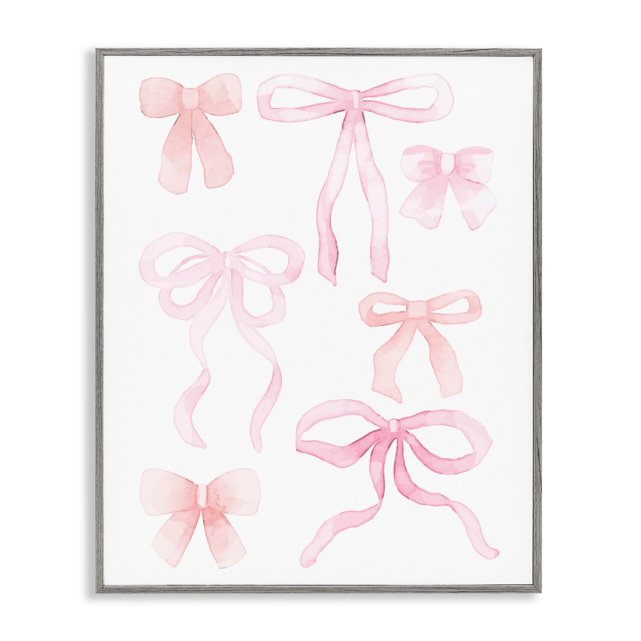 Stupell Industries Pink Watercolor Bows Framed Giclee, design by Kim Allen